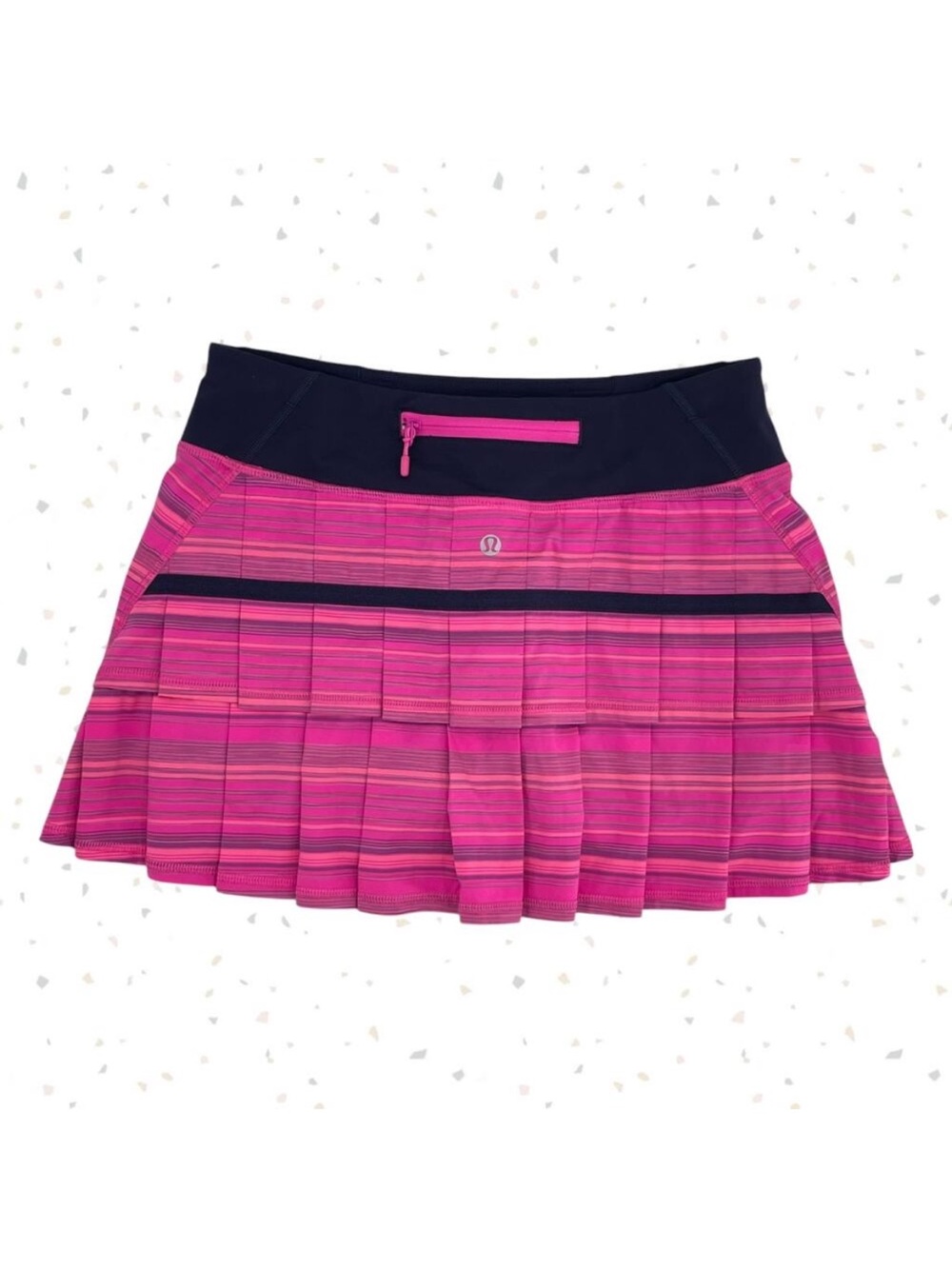 Lululemon Pace Setter Skirt Elevation Stripe Pow Pink Deep Indigo Tennis Skort 4